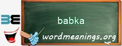 WordMeaning blackboard for babka